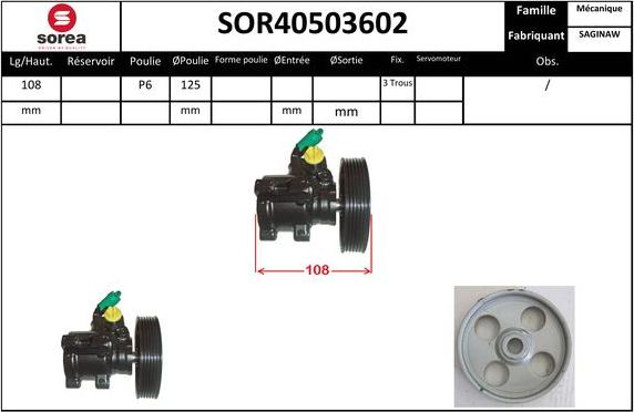 Sera SOR40503602 - Гідравлічний насос, рульове управління, ГУР autozip.com.ua