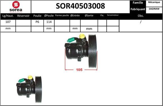 Sera SOR40503008 - Гідравлічний насос, рульове управління, ГУР autozip.com.ua