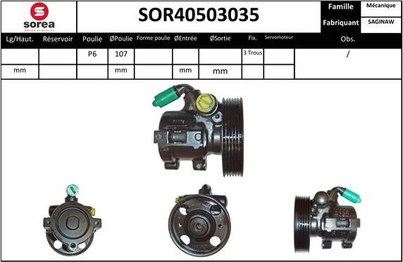 Sera SOR40503035 - Гідравлічний насос, рульове управління, ГУР autozip.com.ua