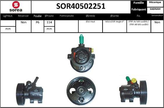 Sera SOR40502251 - Гідравлічний насос, рульове управління, ГУР autozip.com.ua