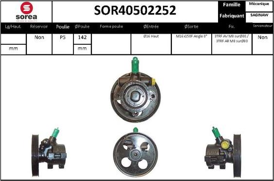 Sera SOR40502252 - Гідравлічний насос, рульове управління, ГУР autozip.com.ua