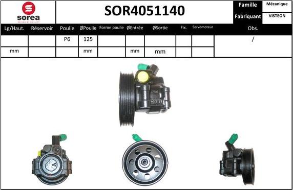 Sera SOR4051140 - Гідравлічний насос, рульове управління, ГУР autozip.com.ua