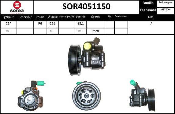 Sera SOR4051150 - Гідравлічний насос, рульове управління, ГУР autozip.com.ua