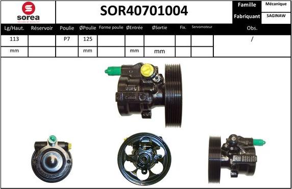 Sera SOR40701004 - Гідравлічний насос, рульове управління, ГУР autozip.com.ua