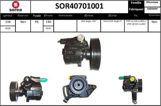 Sera SOR40701001 - Гідравлічний насос, рульове управління, ГУР autozip.com.ua