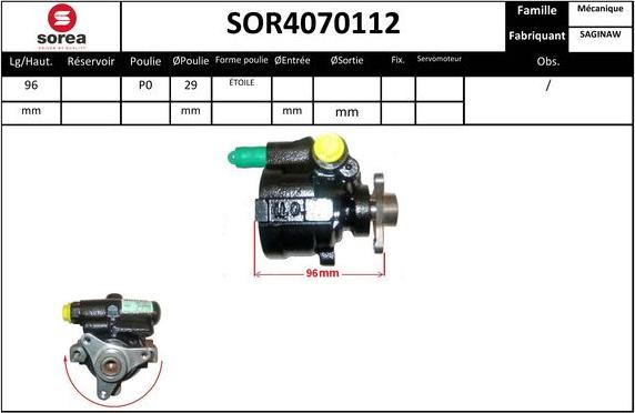 Sera SOR4070112 - Гідравлічний насос, рульове управління, ГУР autozip.com.ua