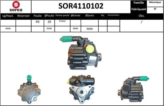 Sera SOR4110102 - Гідравлічний насос, рульове управління, ГУР autozip.com.ua