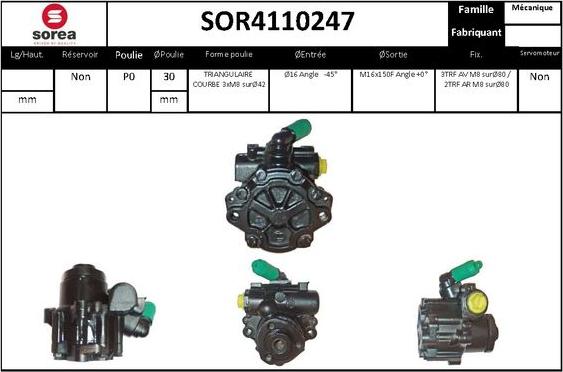 Sera SOR4110247 - Гідравлічний насос, рульове управління, ГУР autozip.com.ua