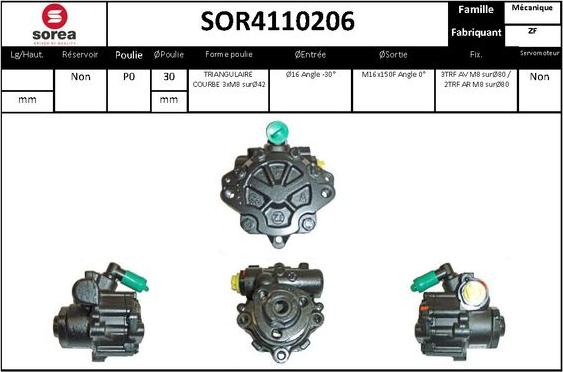 Sera SOR4110206 - Гідравлічний насос, рульове управління, ГУР autozip.com.ua