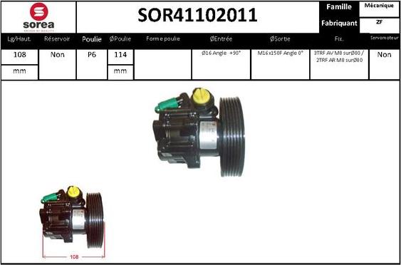 Sera SOR41102011 - Гідравлічний насос, рульове управління, ГУР autozip.com.ua