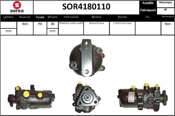 Sera SOR4180110 - Гідравлічний насос, рульове управління, ГУР autozip.com.ua