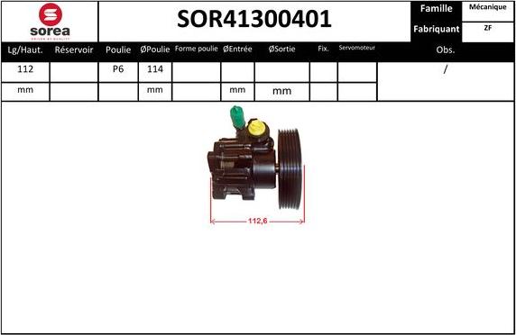 Sera SOR41300401 - Гідравлічний насос, рульове управління, ГУР autozip.com.ua