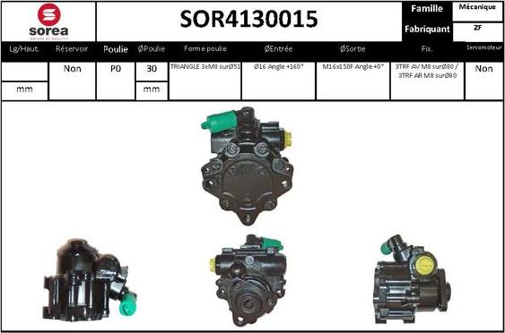 Sera SOR4130015 - Гідравлічний насос, рульове управління, ГУР autozip.com.ua