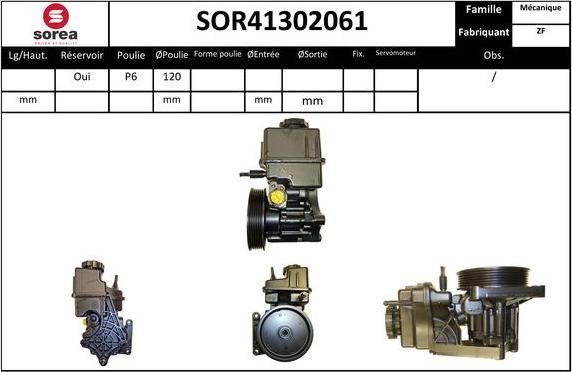 Sera SOR41302061 - Гідравлічний насос, рульове управління, ГУР autozip.com.ua