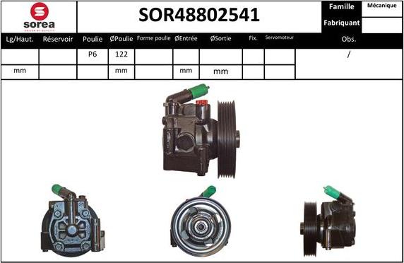 Sera SOR48802541 - Гідравлічний насос, рульове управління, ГУР autozip.com.ua