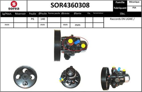 Sera SOR4360308 - Гідравлічний насос, рульове управління, ГУР autozip.com.ua