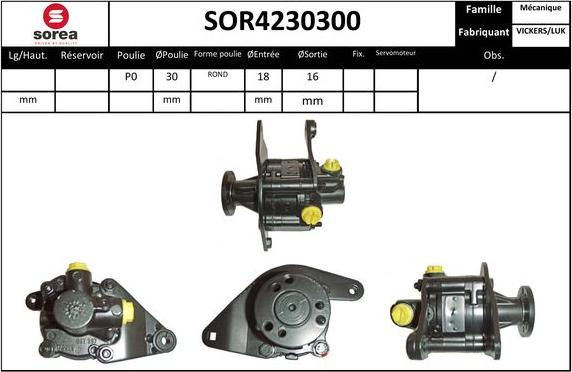 Sera SOR4230300 - Гідравлічний насос, рульове управління, ГУР autozip.com.ua