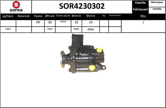 Sera SOR4230302 - Гідравлічний насос, рульове управління, ГУР autozip.com.ua