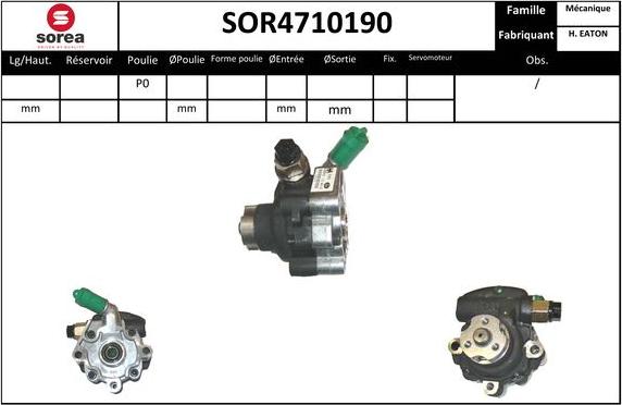 Sera SOR4710190 - Гідравлічний насос, рульове управління, ГУР autozip.com.ua