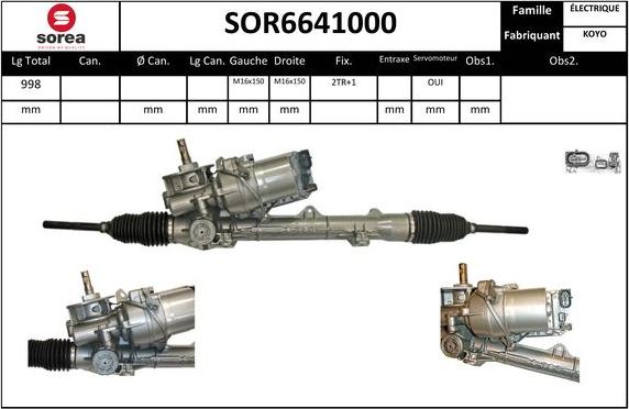 Sera SOR6641000 - Рульовий механізм, рейка autozip.com.ua