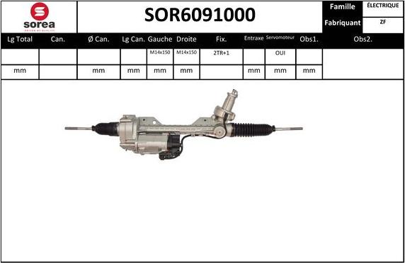 Sera SOR6091000 - Рульовий механізм, рейка autozip.com.ua