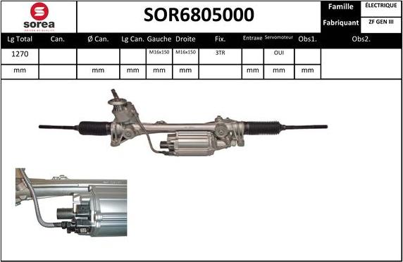 Sera SOR6805000 - Рульовий механізм, рейка autozip.com.ua