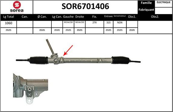 Sera SOR6701406 - Рульовий механізм, рейка autozip.com.ua