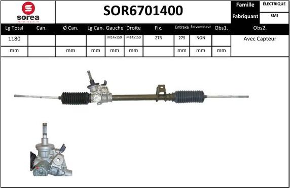 Sera SOR6701400 - Рульовий механізм, рейка autozip.com.ua