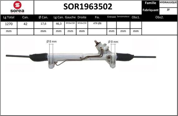 Sera SOR1963502 - Рульовий механізм, рейка autozip.com.ua