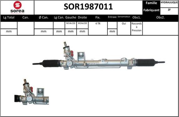 Sera SOR1987011 - Рульовий механізм, рейка autozip.com.ua