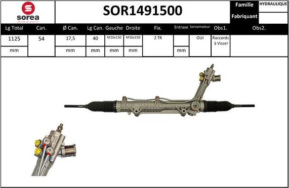 Sera SOR1491500 - Рульовий механізм, рейка autozip.com.ua