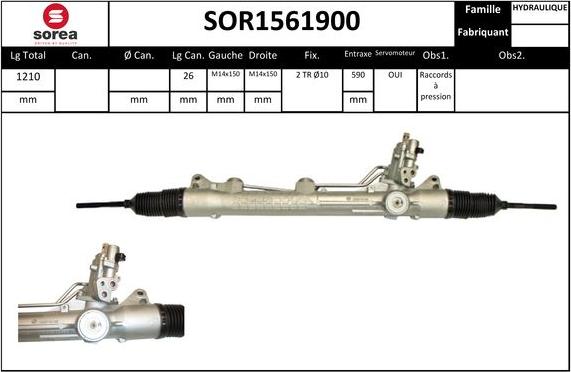 Sera SOR1561900 - Рульовий механізм, рейка autozip.com.ua