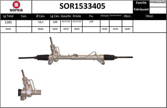 Sera SOR1533405 - Рульовий механізм, рейка autozip.com.ua