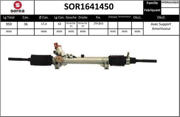 Sera SOR1641450 - Рульовий механізм, рейка autozip.com.ua