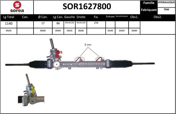 Sera SOR1627800 - Рульовий механізм, рейка autozip.com.ua