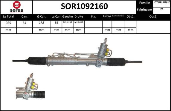 Sera SOR1092160 - Рульовий механізм, рейка autozip.com.ua