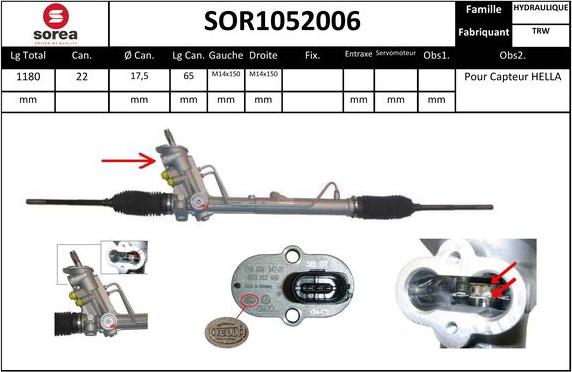 Sera SOR1052006 - Рульовий механізм, рейка autozip.com.ua