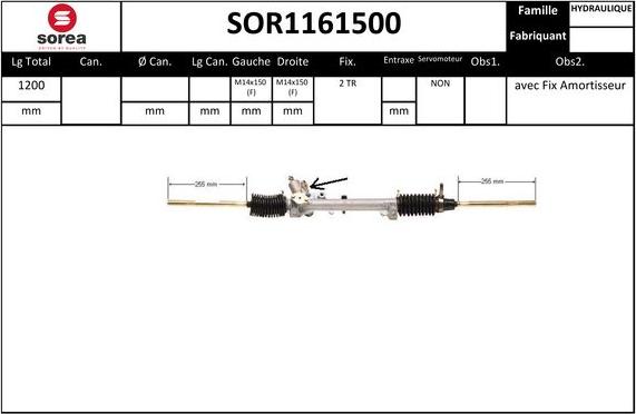 Sera SOR1161500 - Рульовий механізм, рейка autozip.com.ua