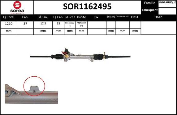 Sera SOR1162495 - Рульовий механізм, рейка autozip.com.ua