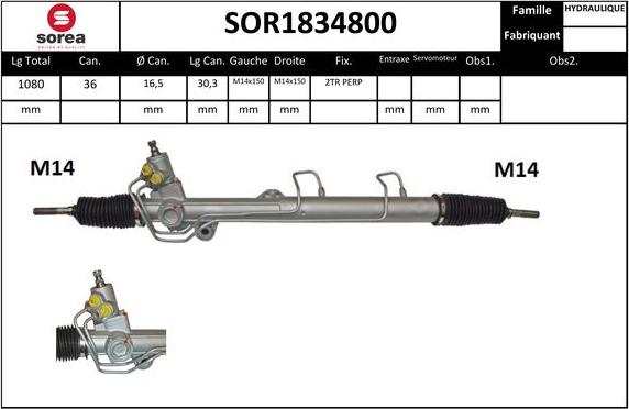 Sera SOR1834800 - Рульовий механізм, рейка autozip.com.ua