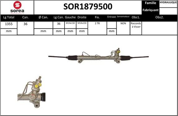 Sera SOR1879500 - Рульовий механізм, рейка autozip.com.ua