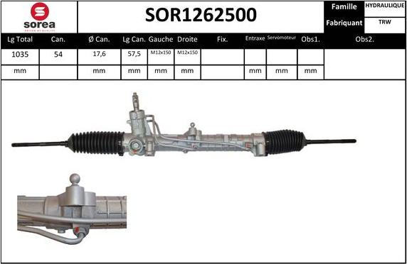 Sera SOR1262500 - Рульовий механізм, рейка autozip.com.ua