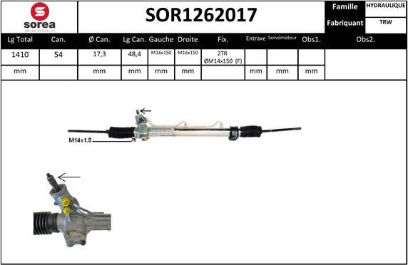 Sera SOR1262017 - Рульовий механізм, рейка autozip.com.ua