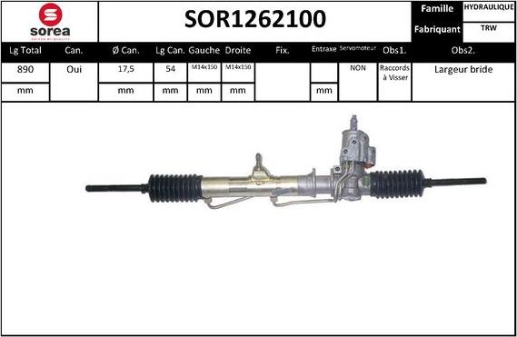 Sera SOR1262100 - Рульовий механізм, рейка autozip.com.ua
