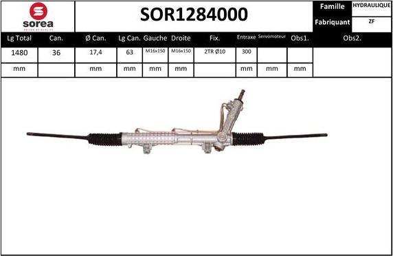 Sera SOR1284000 - Рульовий механізм, рейка autozip.com.ua