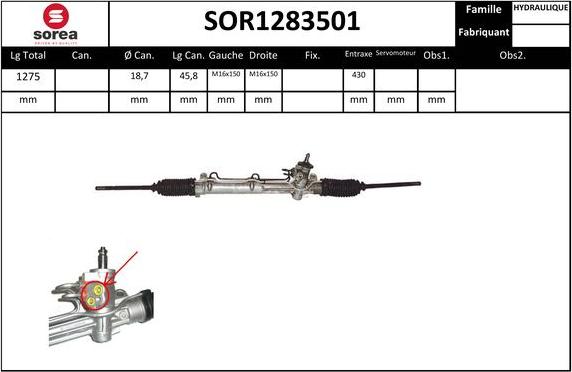 Sera SOR1283501 - Рульовий механізм, рейка autozip.com.ua