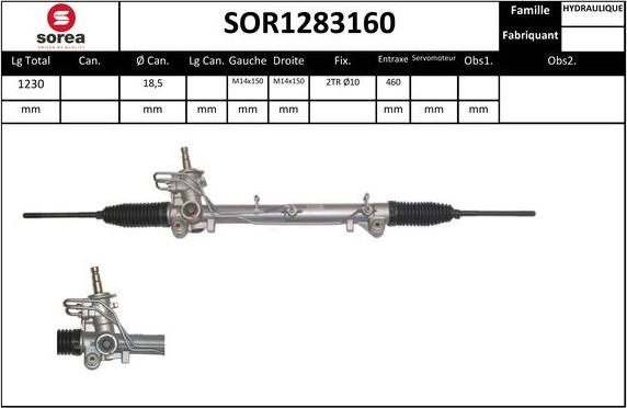 Sera SOR1283160 - Рульовий механізм, рейка autozip.com.ua