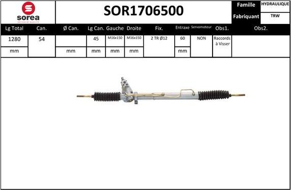 Sera SOR1706500 - Рульовий механізм, рейка autozip.com.ua