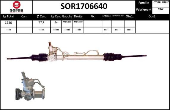 Sera SOR1706640 - Рульовий механізм, рейка autozip.com.ua