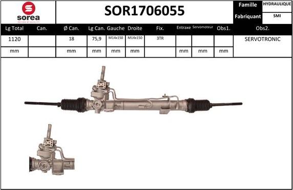 Sera SOR1706055 - Рульовий механізм, рейка autozip.com.ua